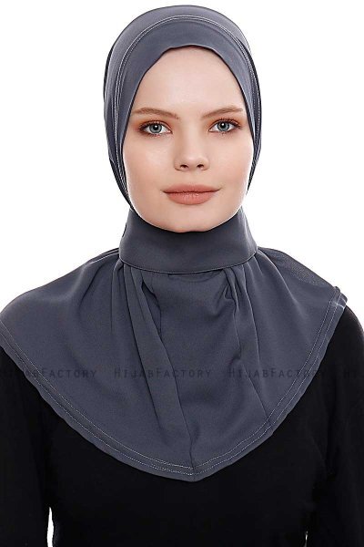 Narin - Anthrazit Praktisch Fertig Crepe Hijab