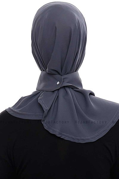 Narin - Anthrazit Praktisch Fertig Crepe Hijab