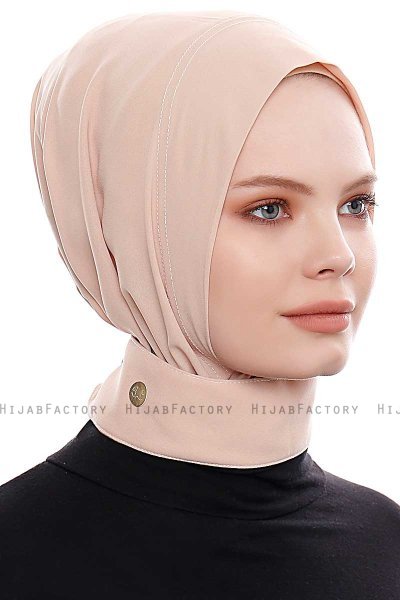 Narin - Beige Praktisch Fertig Crepe Hijab
