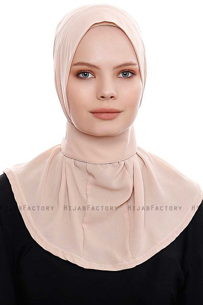 Narin - Beige Praktisch Fertig Crepe Hijab