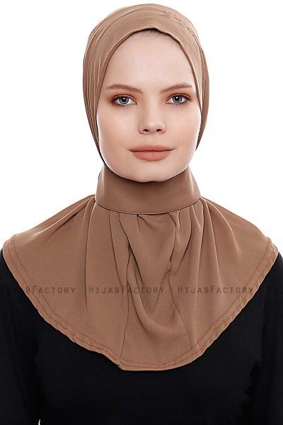 Narin - Braun Praktisch Fertig Crepe Hijab
