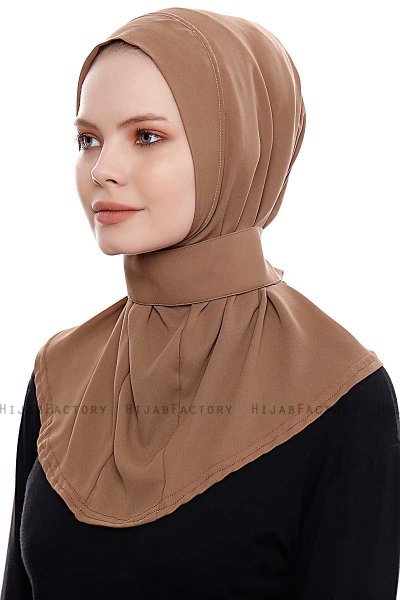 Narin - Braun Praktisch Fertig Crepe Hijab
