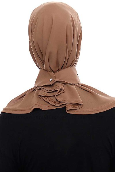 Narin - Braun Praktisch Fertig Crepe Hijab