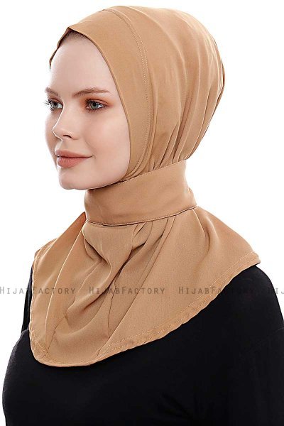 Narin - Camel Praktisch Fertig Crepe Hijab