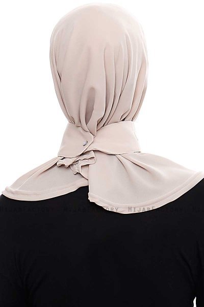 Narin - Helltaupe Praktisch Fertig Crepe Hijab