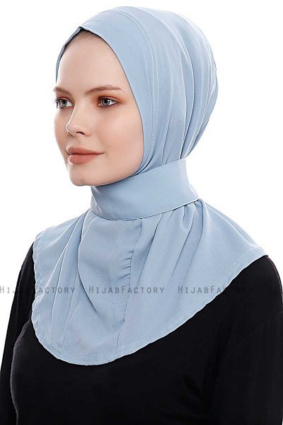 Narin - Hellblau Praktisch Fertig Crepe Hijab