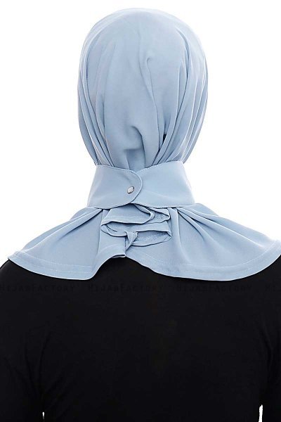 Narin - Hellblau Praktisch Fertig Crepe Hijab