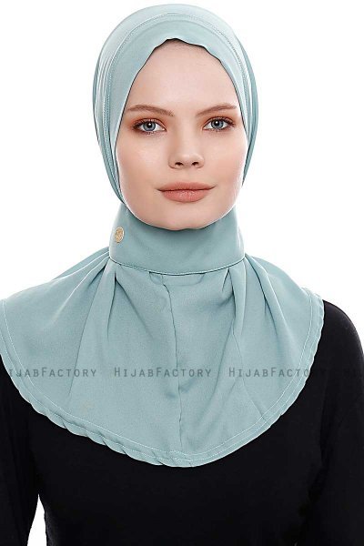 Narin - Minzgrün Praktisch Fertig Crepe Hijab