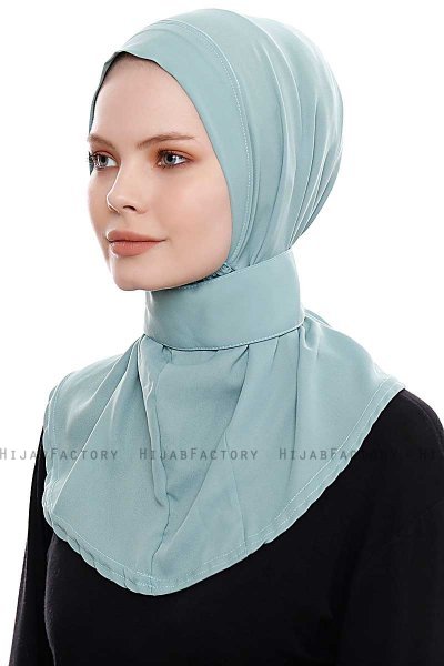 Narin - Minzgrün Praktisch Fertig Crepe Hijab