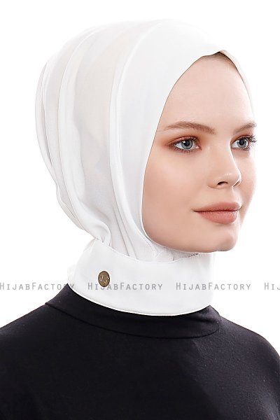 Narin - Weiß Praktisch Fertig Crepe Hijab