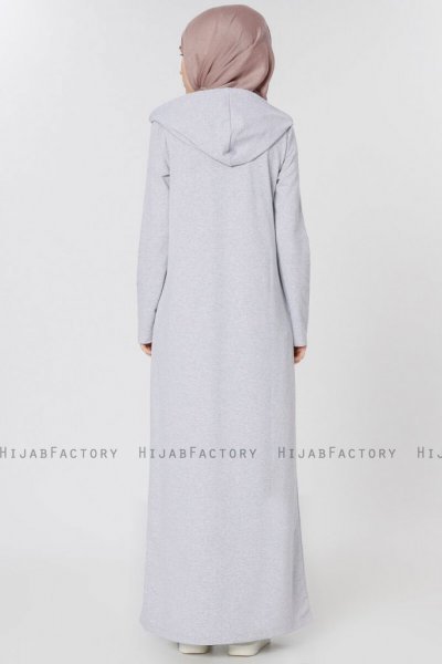 Nasira Grå Klänning Med Hood 280105f