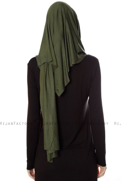 Naz - Khaki & Leichte Beige Praktisch Fertig Hijab - Ecardin