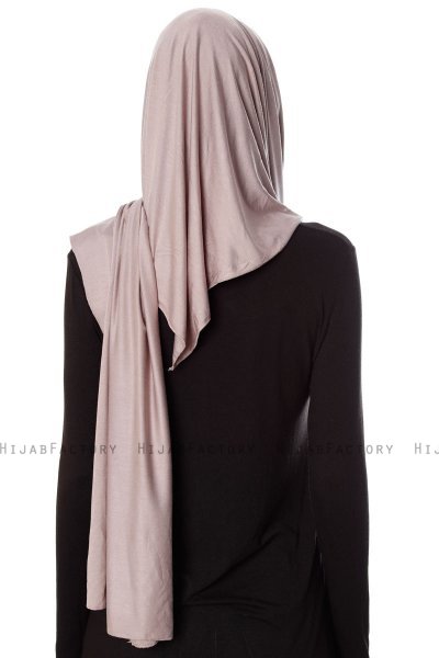 Naz - Steingrau & Altrosa Praktisch Fertig Hijab - Ecardin