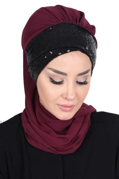 Olga - Pflaume & Schwarz Praktisch Hijab