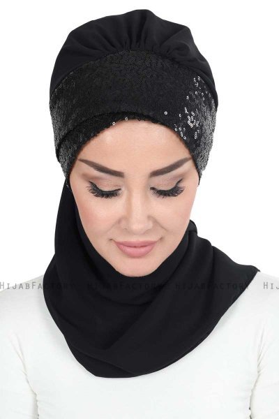 Olga - Schwarz & Schwarz Praktisch Hijab