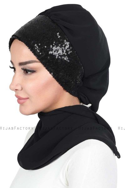 Olga - Schwarz & Schwarz Praktisch Hijab