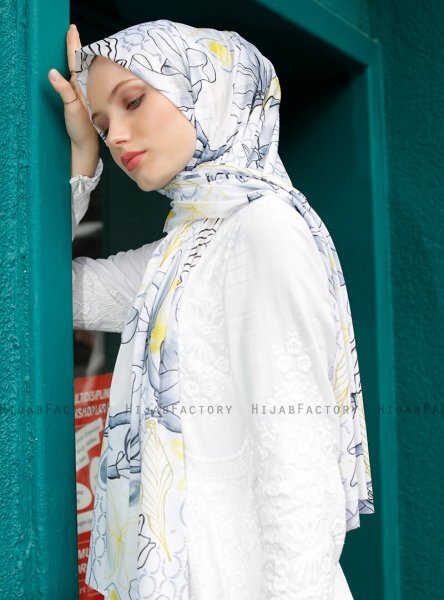 Pariza - Rosa Blatt Gemustertes Hijab