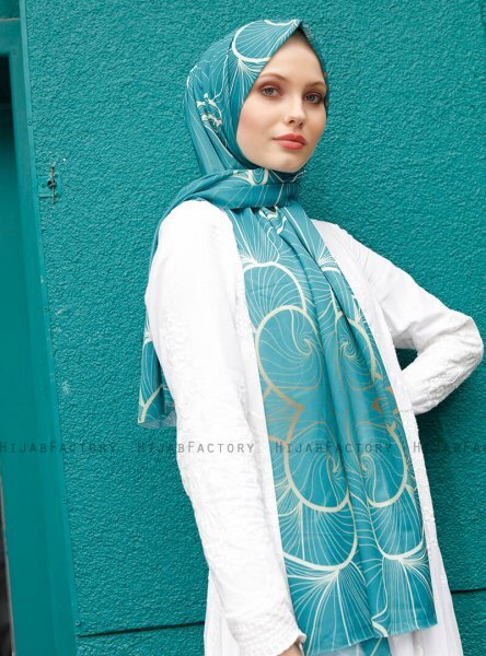 Pariza - Grün Gemustertes Hijab