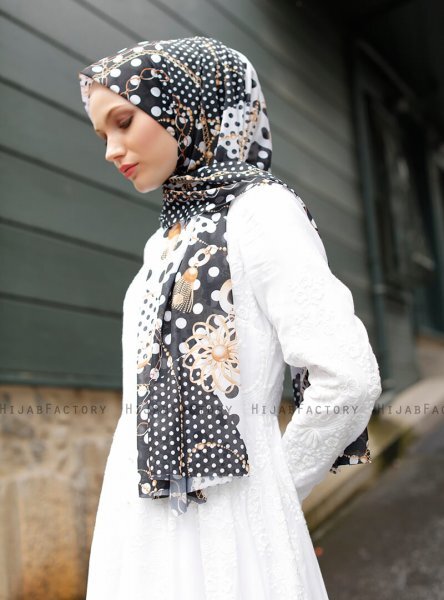 Pariza - Schwarz Gemustertes Hijab