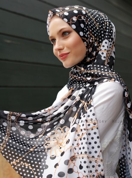 Pariza - Schwarz Gemustertes Hijab
