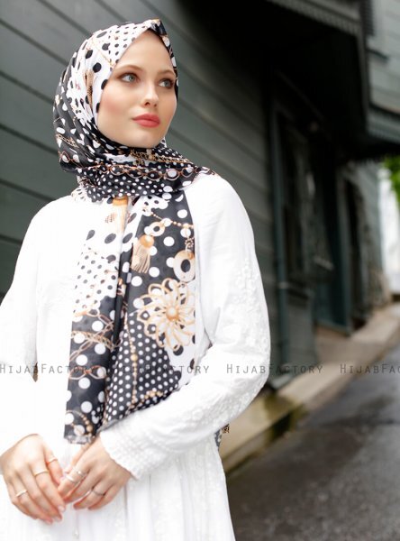 Pariza - Schwarz Gemustertes Hijab