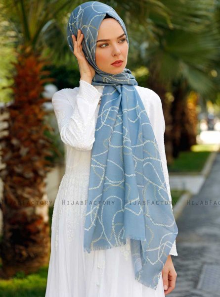 Pola - Grau Gemustertes Hijab - Sal Evi