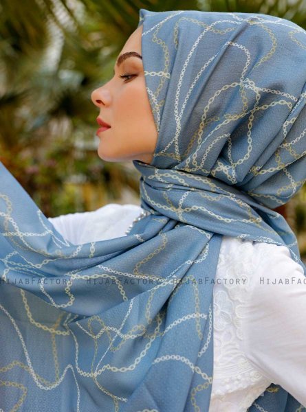 Pola - Grau Gemustertes Hijab - Sal Evi