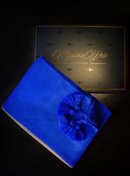 Queen Blå Hijab Sjal Muslima Wear 310118b