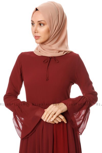 Samiya - Bordeaux Chiffon Kleid - Burun