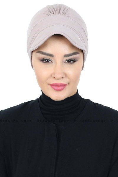 Sandra - Taupe Baumwolle Turban - Ayse Turban