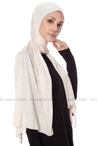 Seda - Beige Jersey Hijab - Ecardin