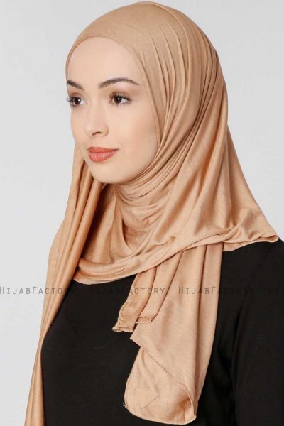 Seda Kamelbrun Jersey Hijab Sjal Ecardin 200235b
