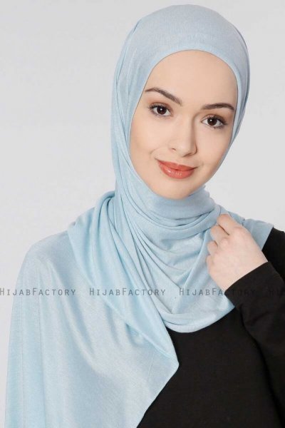 Seda Ljusblå Jersey Hijab Sjal Ecardin 200230a