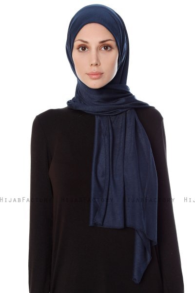 Seda - Navy Blau Jersey Hijab - Ecardin