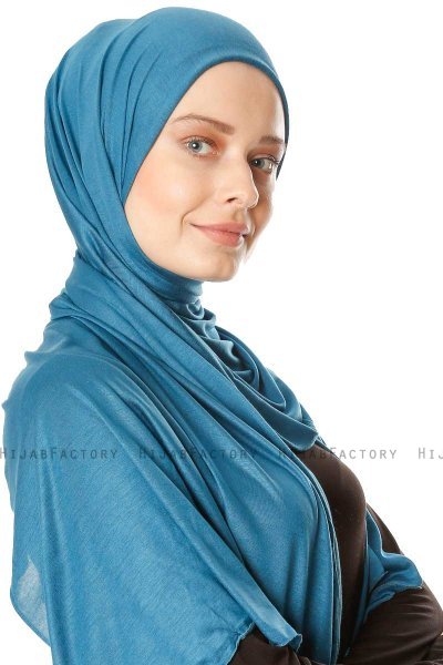 Seda - Benzinblau Jersey Hijab - Ecardin
