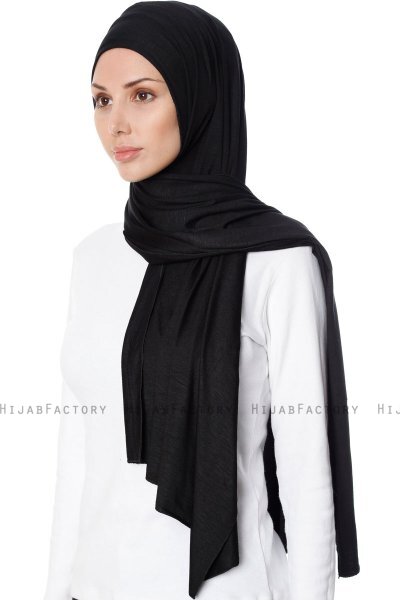 Seda - Schwarz Jersey Hijab - Ecardin