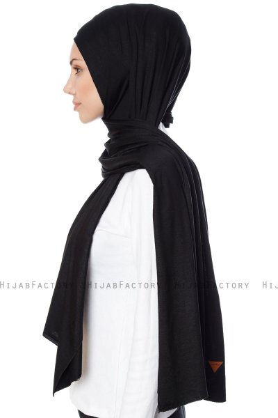 Seda - Schwarz Jersey Hijab - Ecardin
