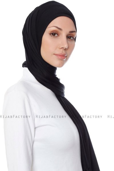Seda - Schwarz Jersey Hijab - Ecardin
