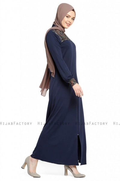 Selda - Navy Blau Abaya - Miss Cazibe