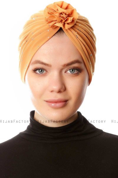 Shereen - Gelb Crepe Chiffon Turban - Sehr-i Sal