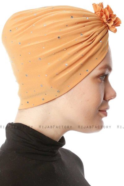 Shereen - Gelb Crepe Chiffon Turban - Sehr-i Sal