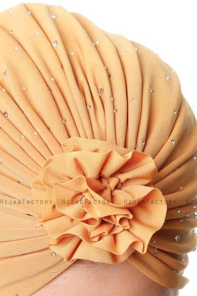 Shereen - Gelb Crepe Chiffon Turban - Sehr-i Sal