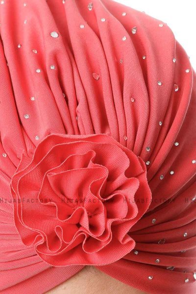 Shereen - Himbeere Crepe Chiffon Turban - Sehr-i Sal
