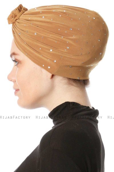 Shereen - Senf Crepe Chiffon Turban - Sehr-i Sal