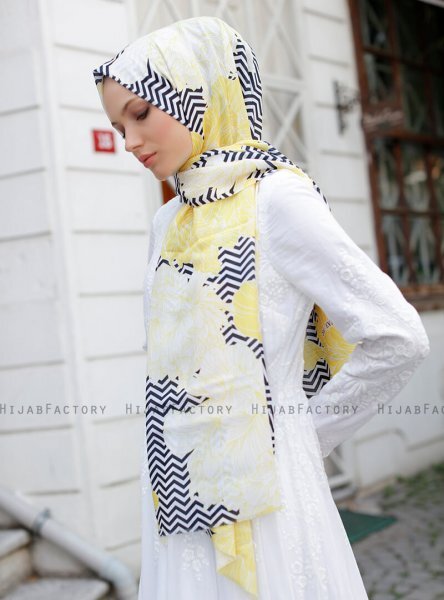 Yumna - Gelb Gemustertes Hijab