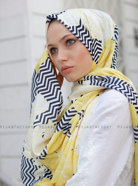 Yumna - Gelb Gemustertes Hijab