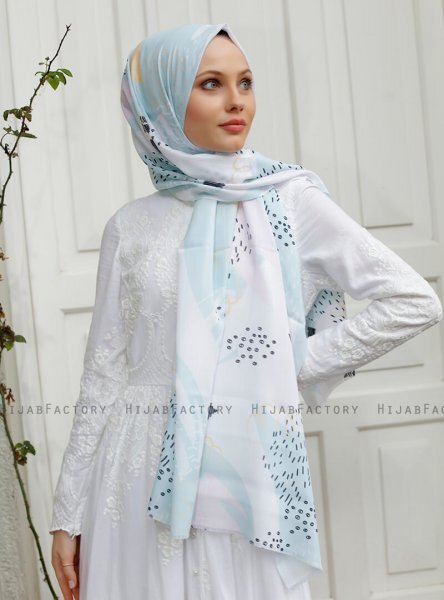 Yumna - Grün Gemustertes Hijab