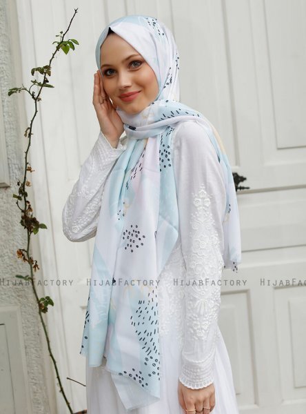 Yumna - Grün Gemustertes Hijab