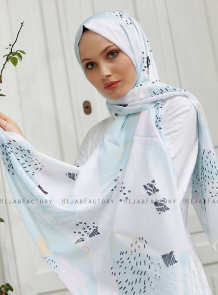 Yumna - Grün Gemustertes Hijab