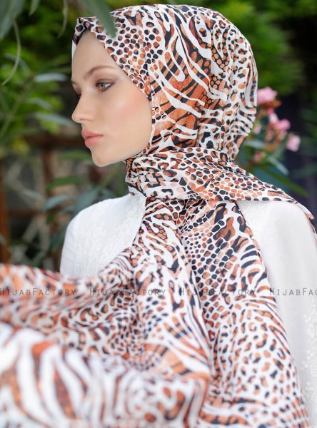 Yumna - Braun Gemustertes Hijab